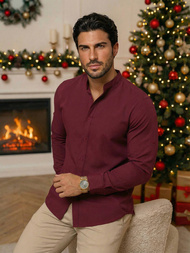 Férfi Ing Bordó OZONEE O/V57Z