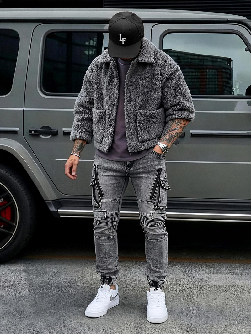 Férfi farmer nadrág grafit OZONEE O/E10017Z