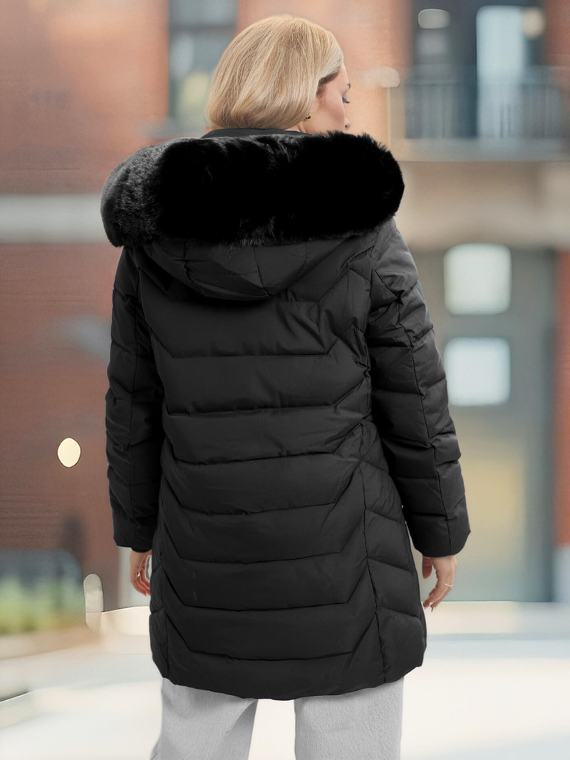 Női téli kabát fekete OZONEE JS/16M9121/392Z