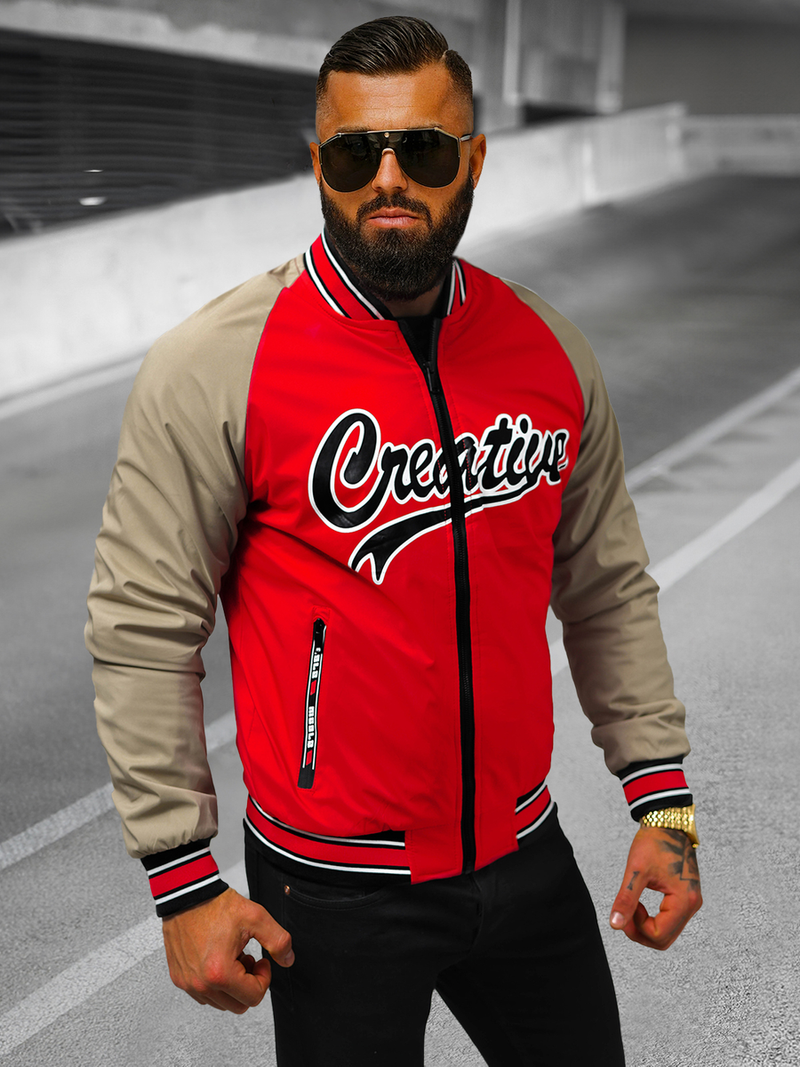 Férfi dzseki piros OZONEE JS/84M3011/270