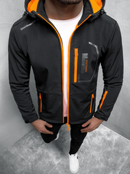 Férfi kapucnis softshell kabát fekete OZONEE JS/HH024/1B