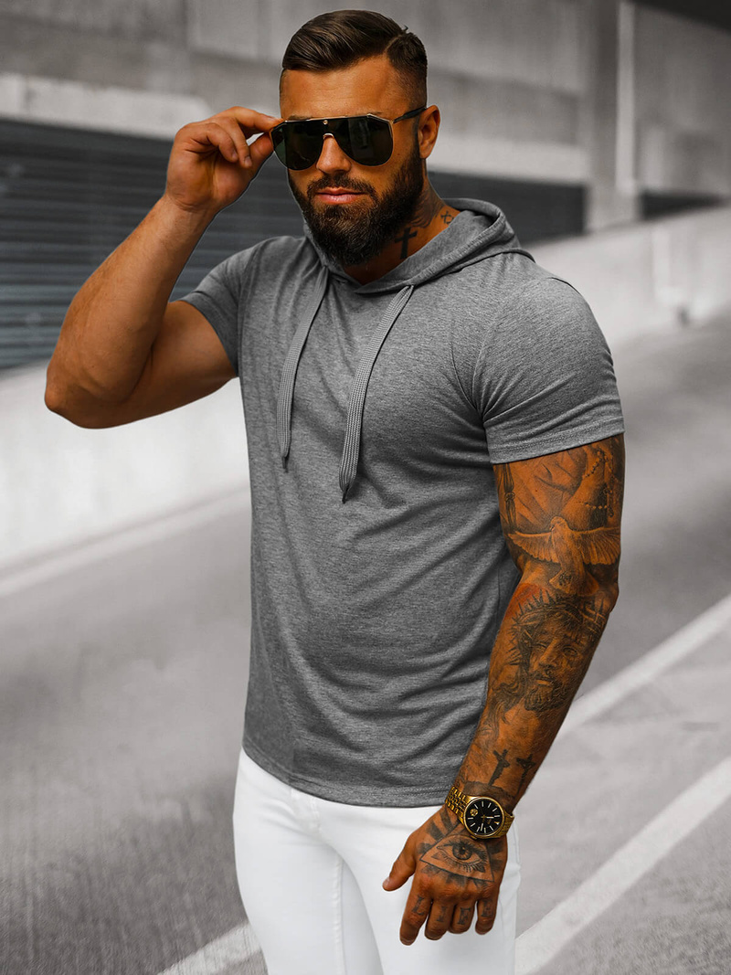 Férfi Póló Grafit OZONEE JS/8T89/5