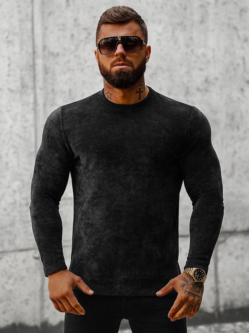 Férfi pulóver Fekete OZONEE O/D7289