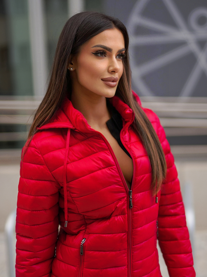 Női kabát piros OZONEE JS/16M9102/270