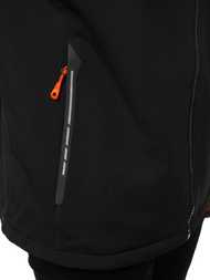 Férfi kapucnis softshell kabát fekete-narancs OZONEE GE/12268