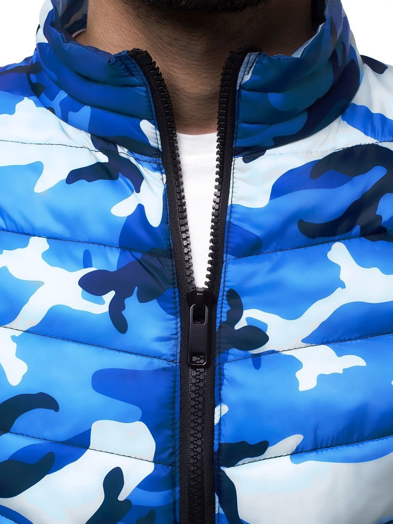 Férfi átmeneti kabát kék-terepmintás OZONEE JS/SM80Z