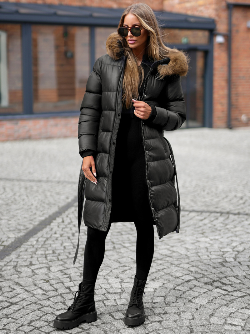 Női kabát fekete OZONEE JS/5M3298/392Z