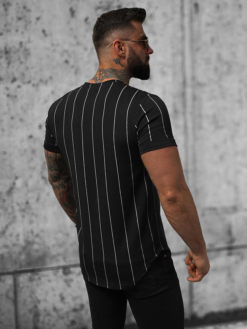 Férfi Póló Fekete OZONEE O/P1116