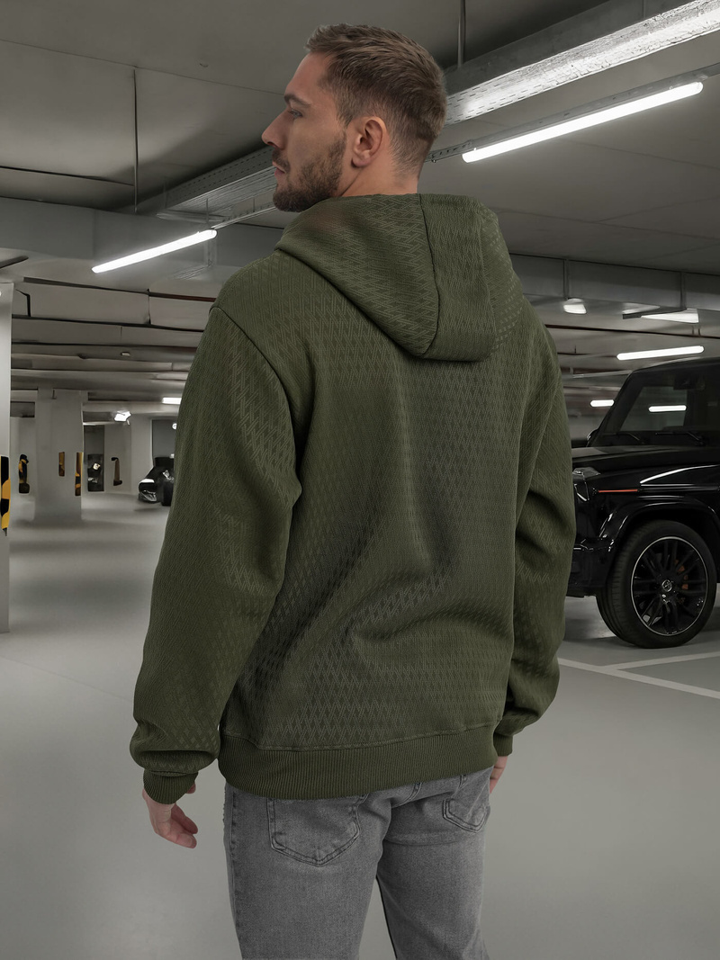 Férfi kapucnis felső khaki OZONEE O/G3065