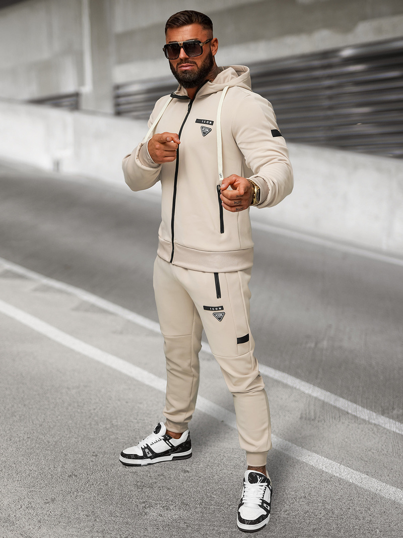 Férfi melegítő együttes bézs OZONEE O/LN11760