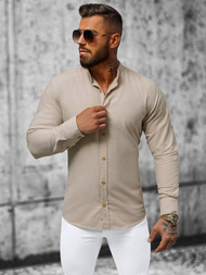 Férfi Ing Világos-Bézs OZONEE O/V38