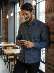 Férfi Ing Gránát OZONEE V/V186Z