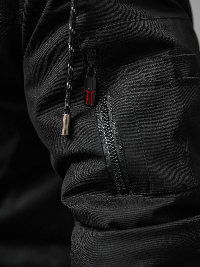 Férfi téli parka kabát fekete OZONEE JS/5M3123/392