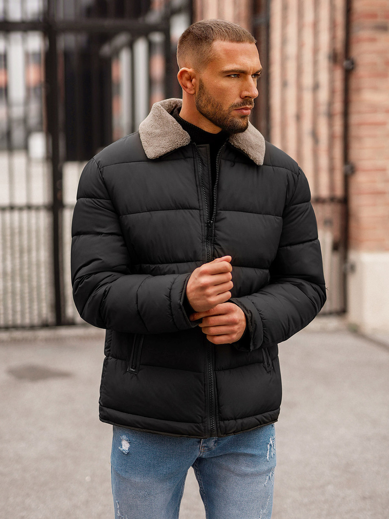 Férfi kabát fekete OZONEE JS/31M5010Z