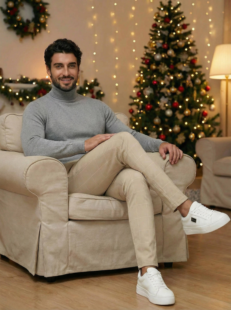 Férfi chino nadrág bézs OZONEE DJ/5505Z