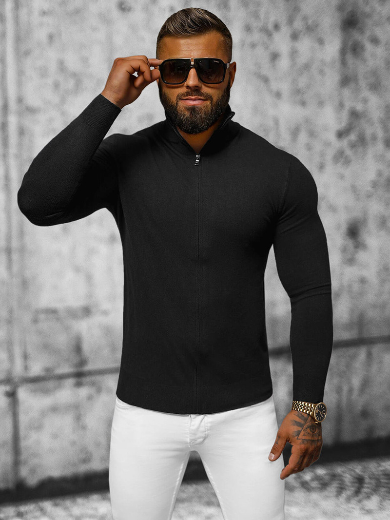 Férfi Pulóver Fekete OZONEE NB/MM6004/4Z