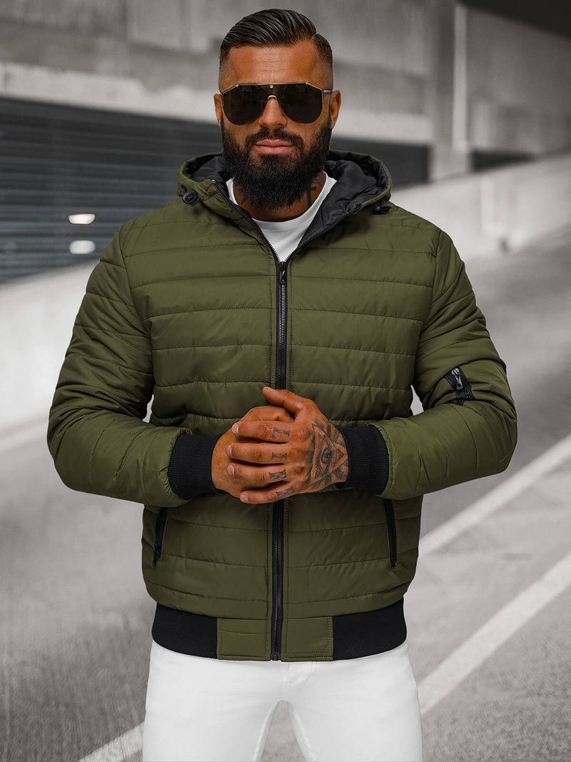 Férfi kabát zöld OZONEE JS/MY13Z