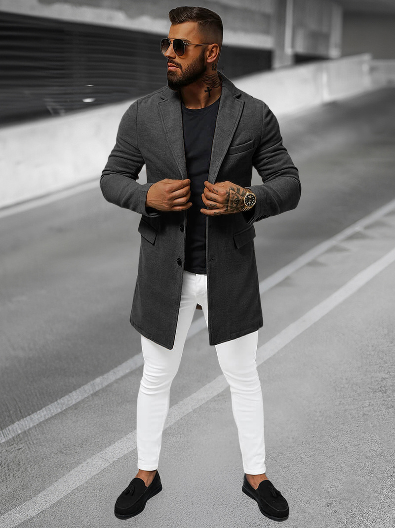 Férfi Szövetkabát Grafit OZONEE JB/1047Z