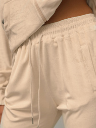 Női Melegítő szett velúr világos-bézs OZONEE JS/8C1176/159Z