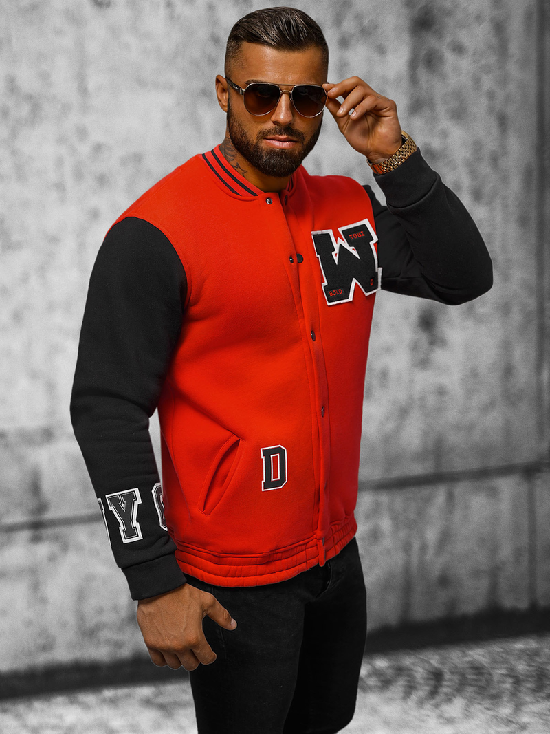 Férfi pulóver piros OZONEE O/TB9127