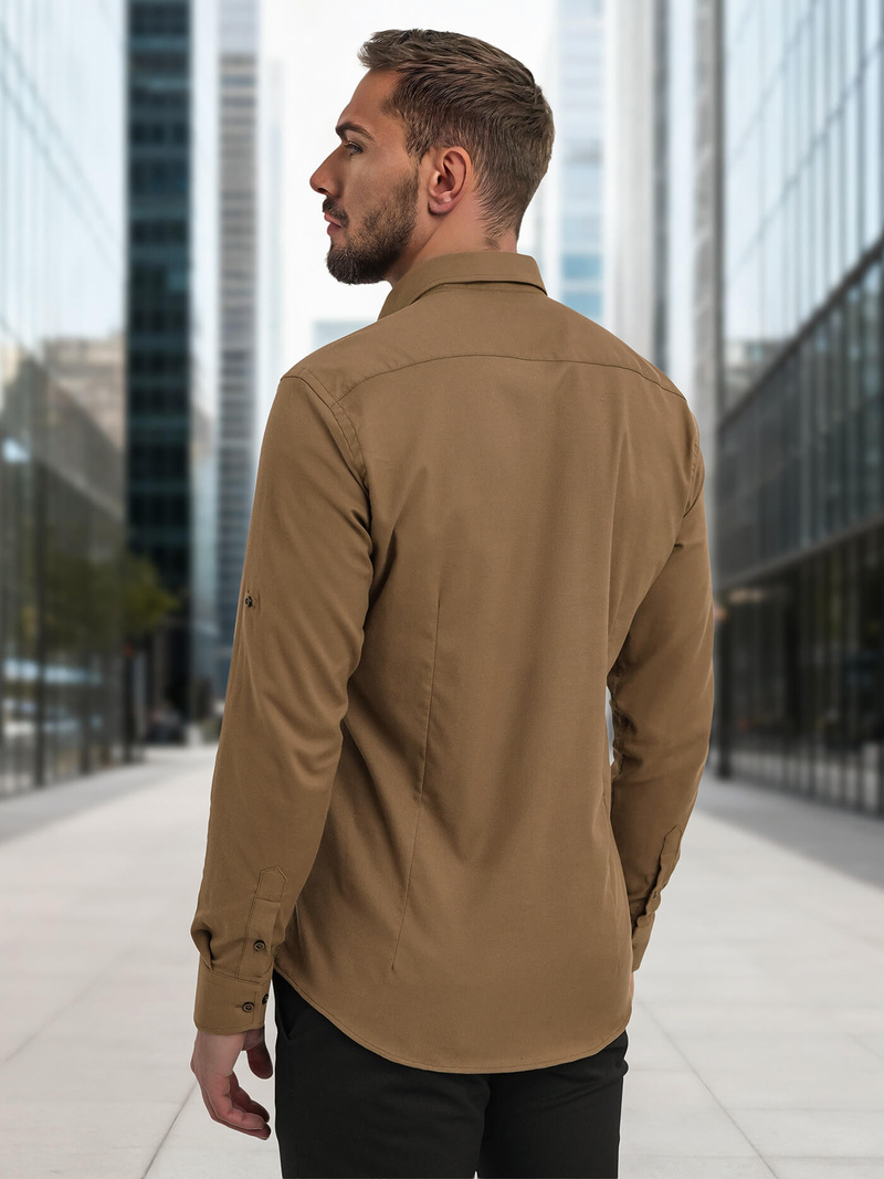 Férfi Ing Barna OZONEE V/V187