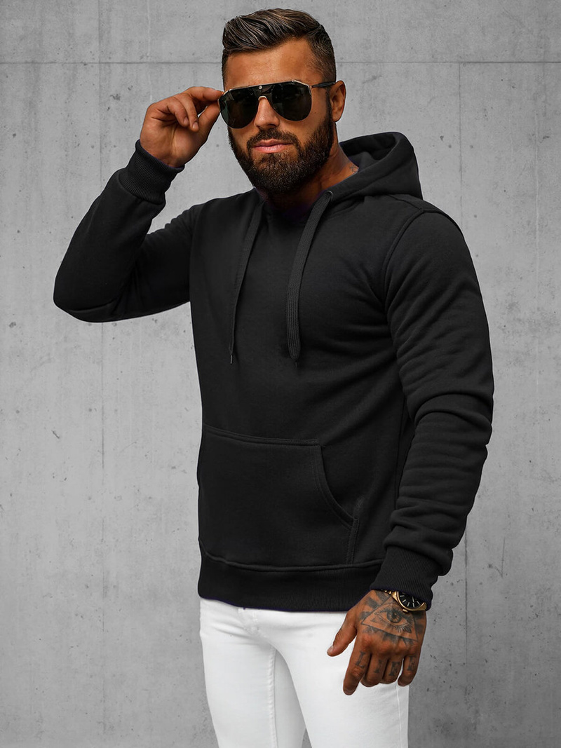 Férfi kapucnis pulóver Fekete OZONEE JS/2009Z