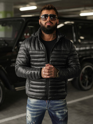 Férfi Steppelt Kabát Fekete OZONEE JS/16M9336/392BZ