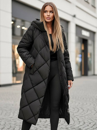 Női téli kabát fekete OZONEE JS/5M3173/392Z
