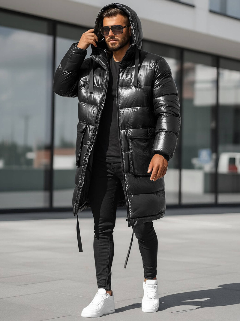 Férfi téli kabát fekete OZONEE O/M3205Z