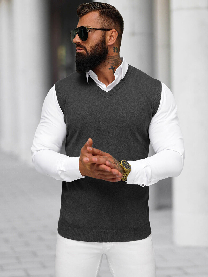 Férfi Pulóver Grafit OZONEE NB/MM6005/3Z