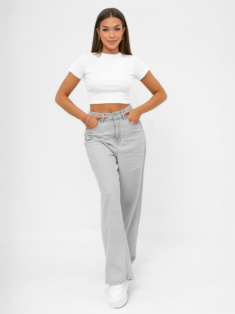 Női polo fehér OZONEE JS/96T666/1