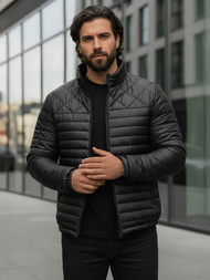 Férfi Steppelt Kabát Fekete OZONEE JS/16M9328/392BZ