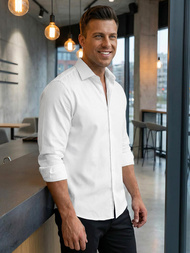 Férfi Ing Fehér OZONEE V/V189