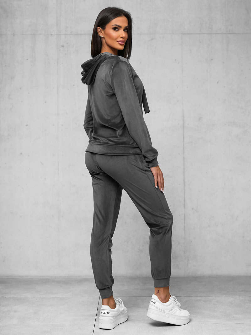 Női Melegítő Szett Velúr Grafit OZONEE JS/35C1612/5