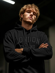 Férfi kapucnis felső fekete OZONEE JS/8B1986/3