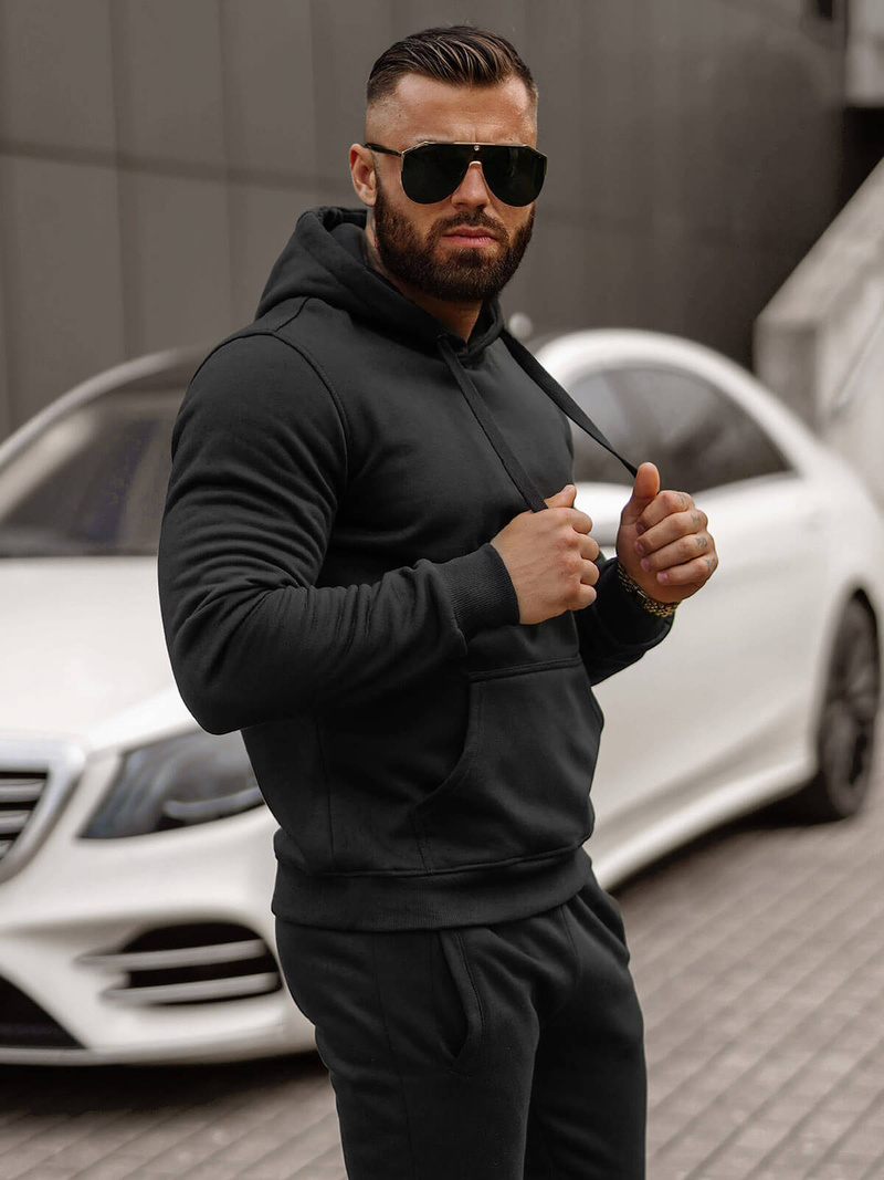 Férfi melegítő együttes Fekete OZONEE JS/68C10381/3Z