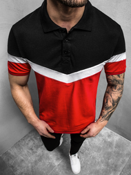 Férfi galléros póló Piros OZONEE O/1501Z