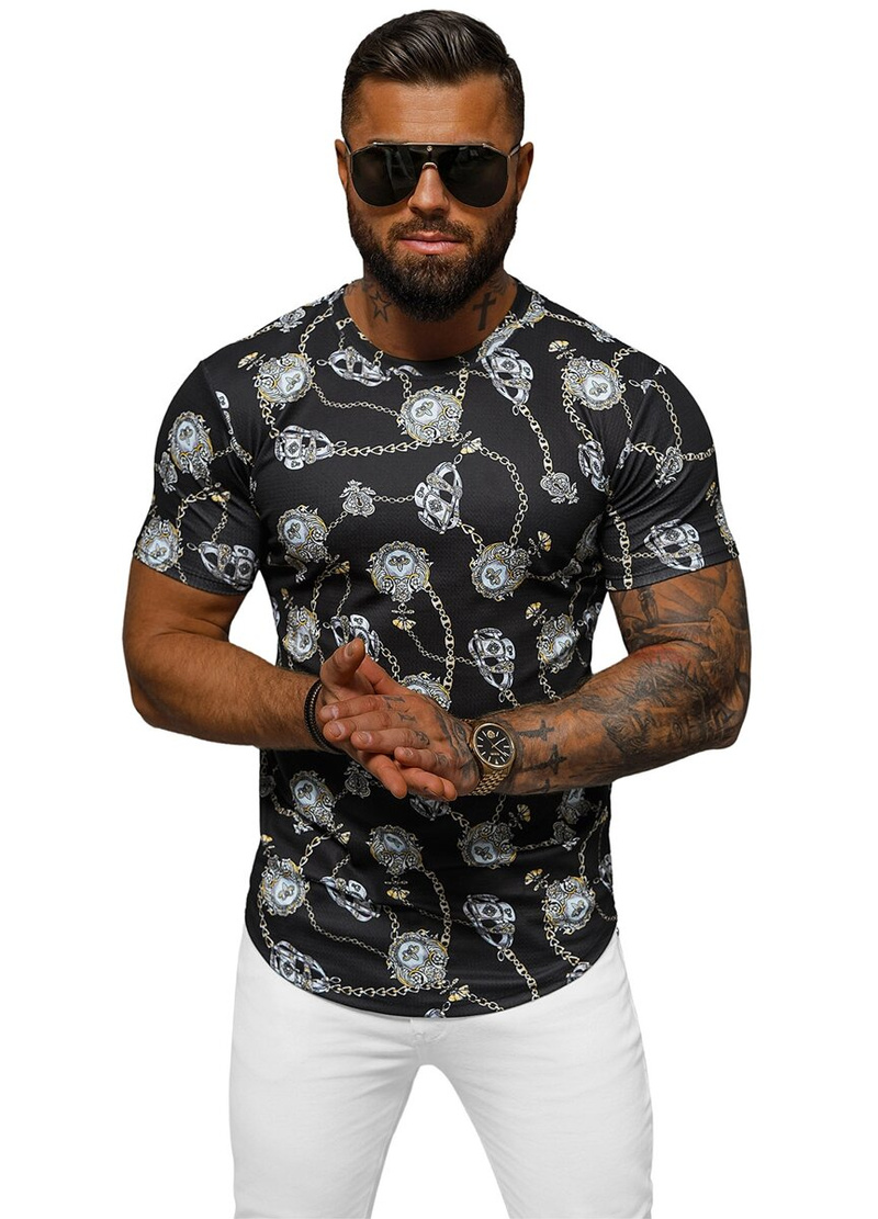 Férfi Póló Fekete OZONEE O/PT012