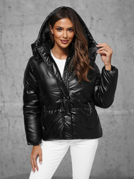 Női téli kabát fekete OZONEE JS/5M3185/392