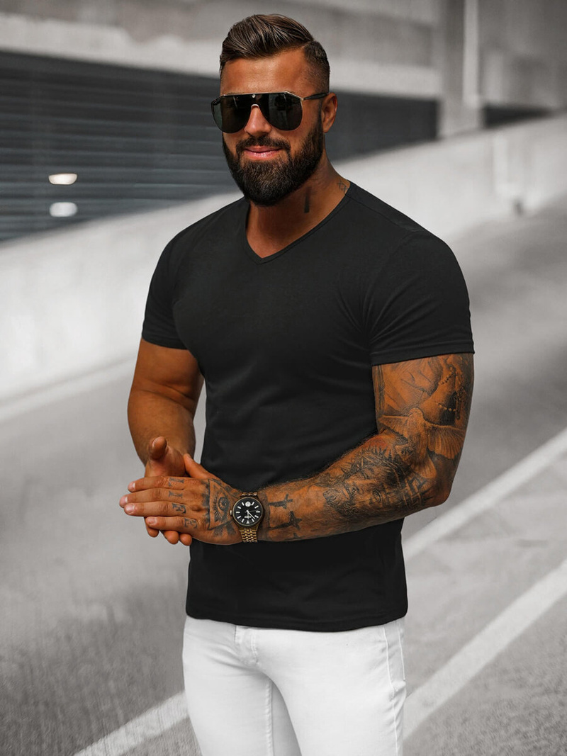 Férfi Póló Fekete OZONEE JS/712007Z