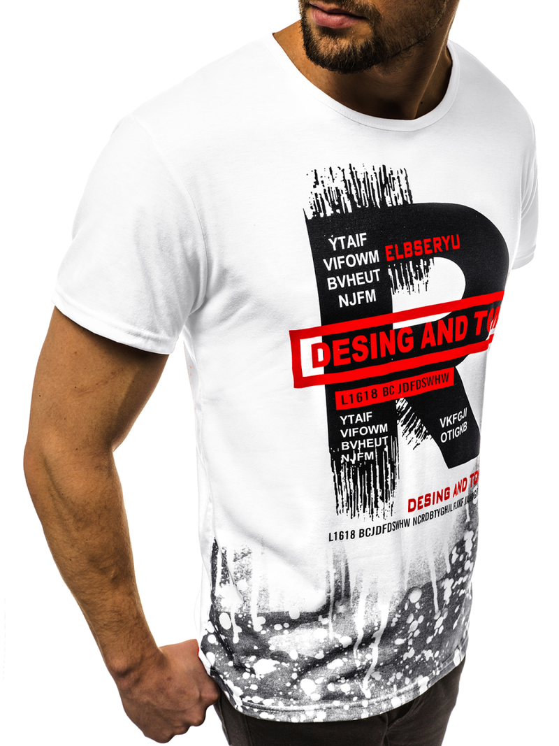 Férfi póló Fehér OZONEE JS/KS1945