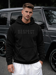 Férfi kapucnis felső fekete OZONEE JS/8B1968/3