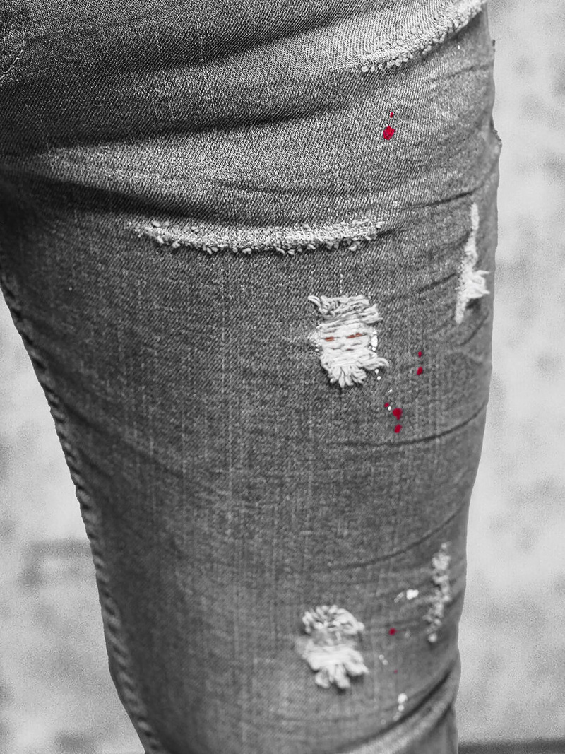 Férfi Farmer Nadrág Grafit OZONEE O/MB459