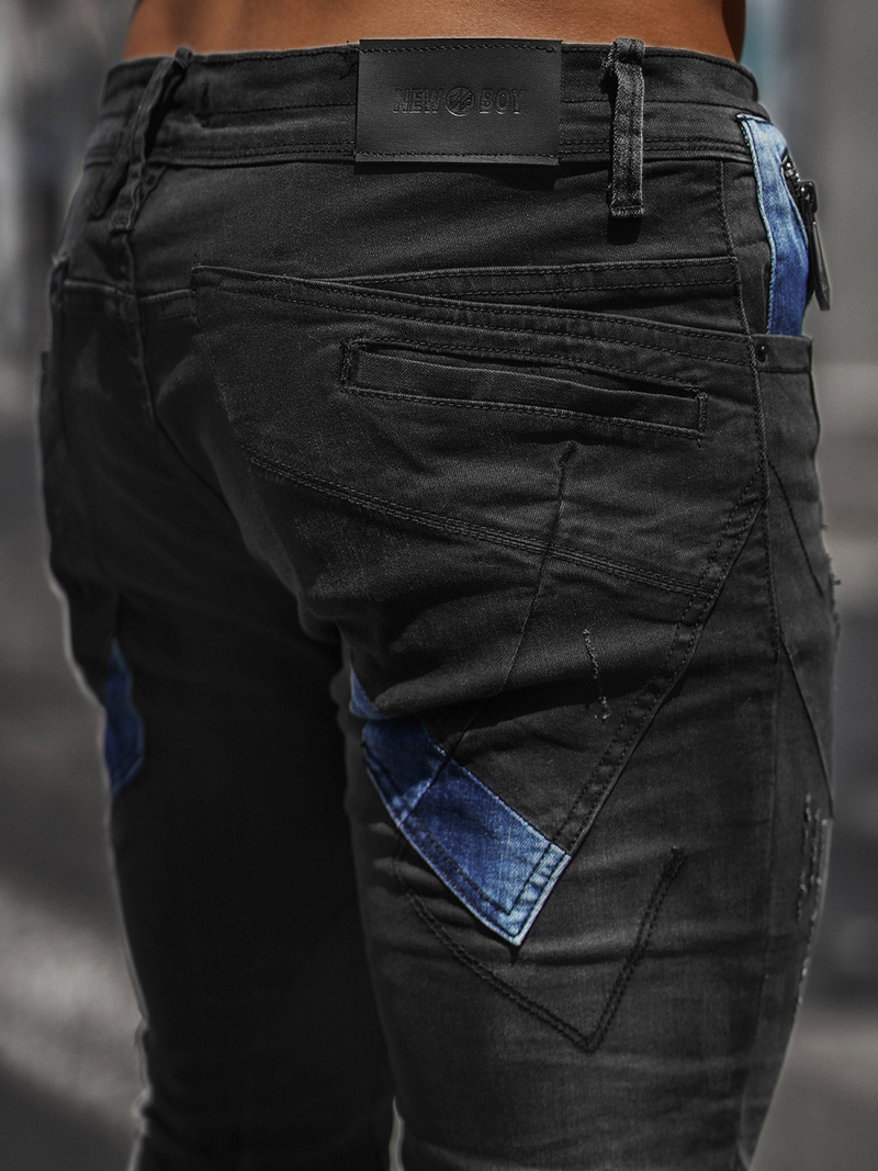 Férfi Farmer Nadrág Fekete OZONEE NB/MP0025N