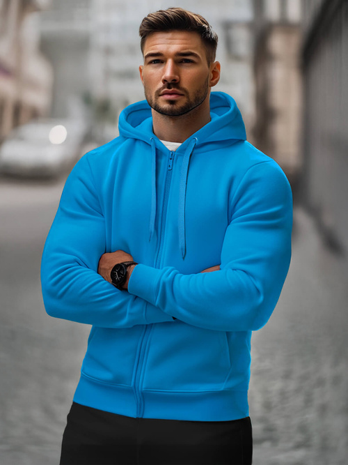 Férfi kapucnis pulóver égkék OZONEE JS/2008Z