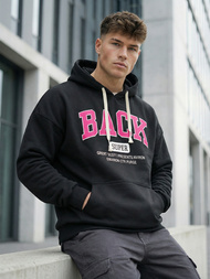 Férfi kapucnis felső fekete OZONEE O/TT30513Z