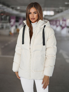 Női téli kabát ecru OZONEE JS/5M3251/281
