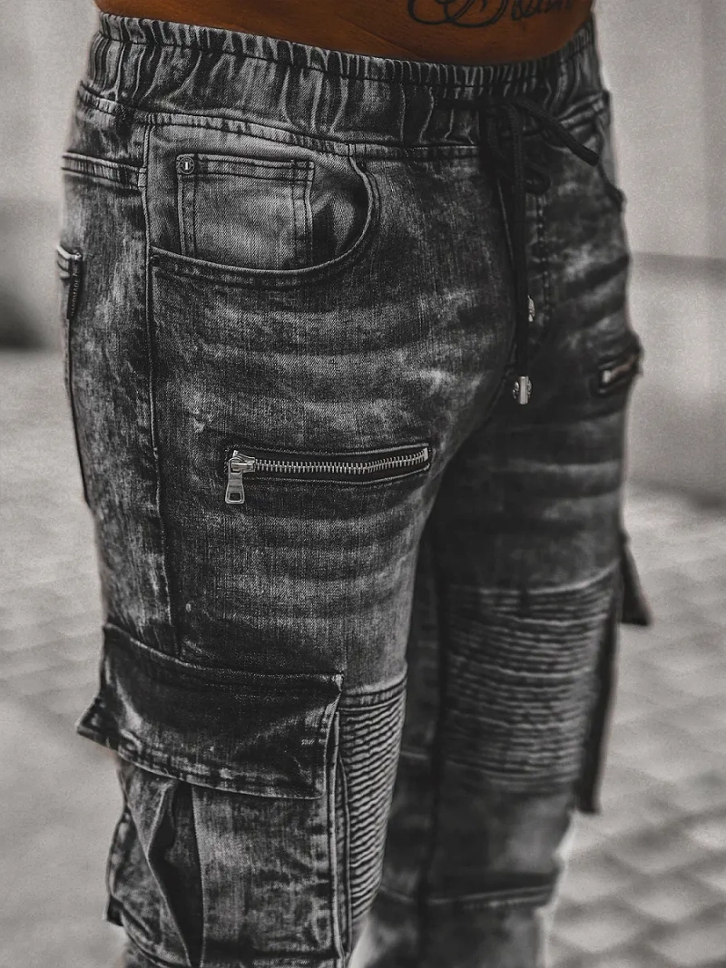 Férfi Nadrág Jogger Fekete OZONEE NB/MP0112N