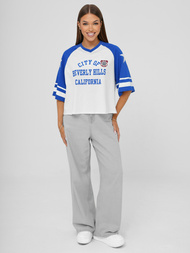 Női polo fehér-kék OZONEE JS/R62493