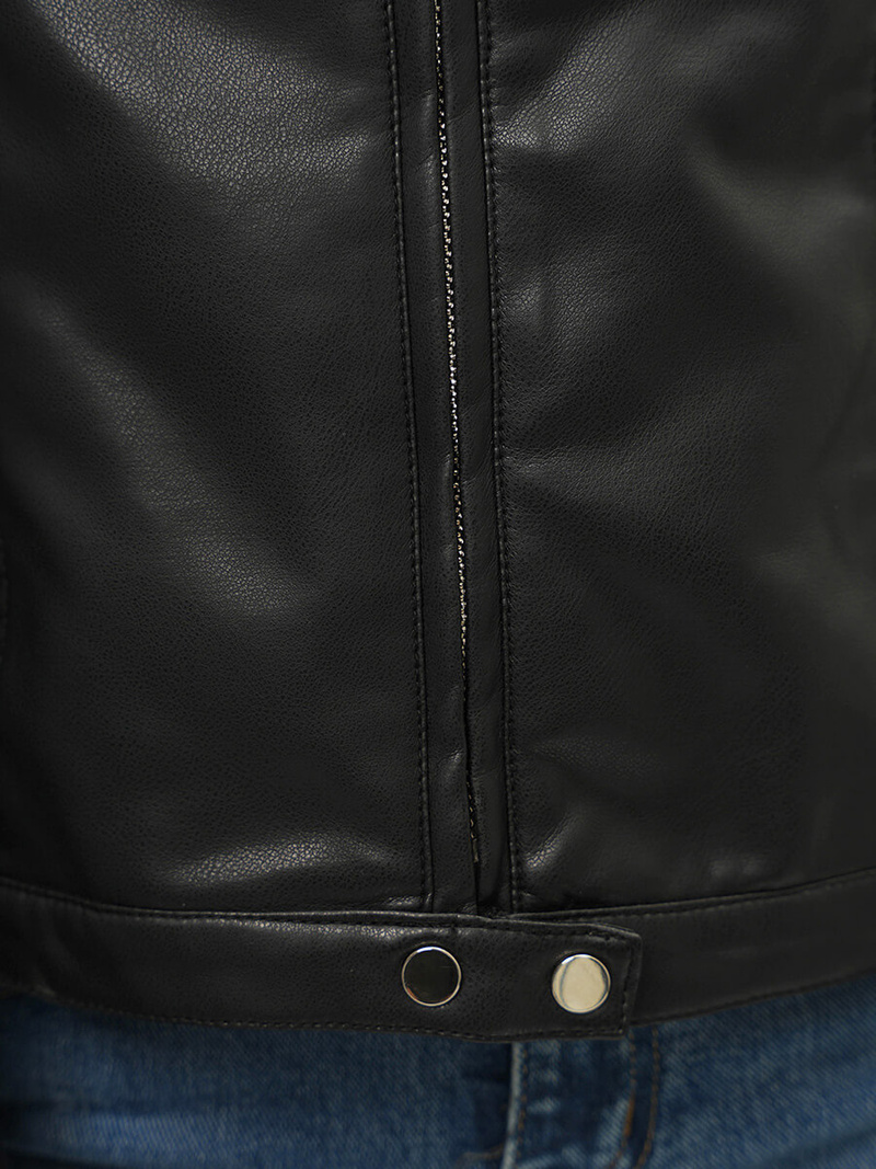 Női Bőrdzseki Fekete OZONEE JS/11Z8008